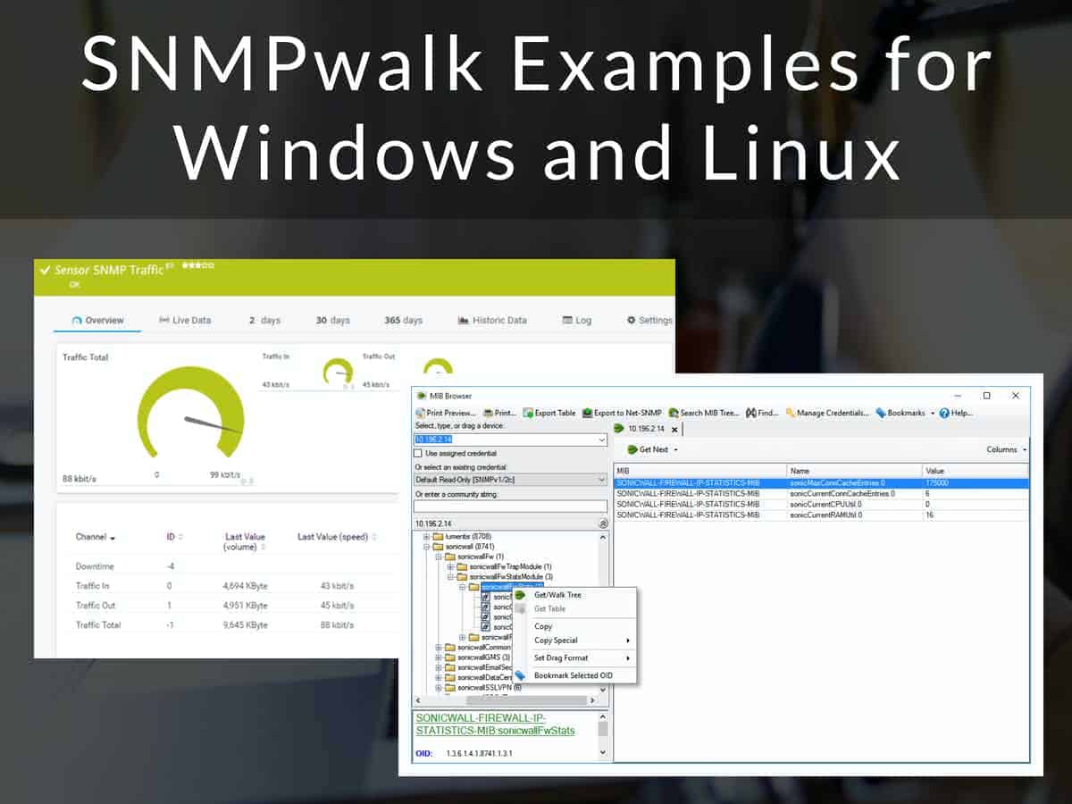 SNMPwalk Examples for Windows and Linux