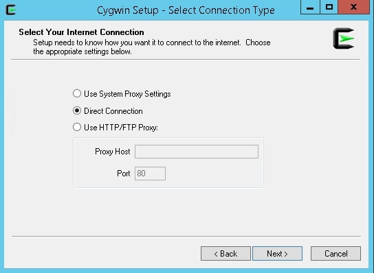 select internet connection